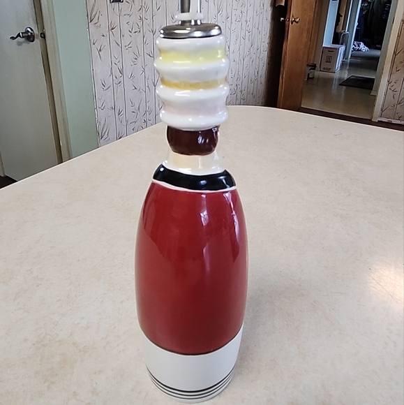 Vintage Chefs Oil & Vinegar Dispenser Bottles" Maison de Campagne Metal Holder - Picture 3 of 12